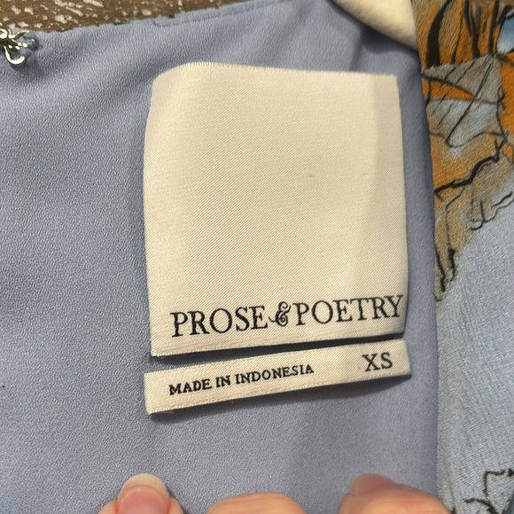 Prose & Poetry bell sleeved blue and orange floral blouse size XS - Picture 6 of 11